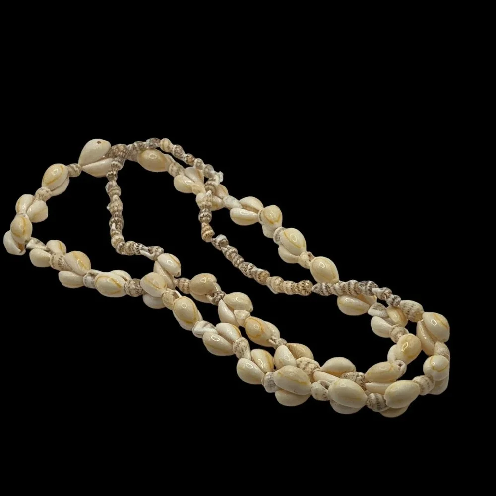 Cowrie Shell‎ Necklaces Lot of 3 Vintage Beach Surfer Retro